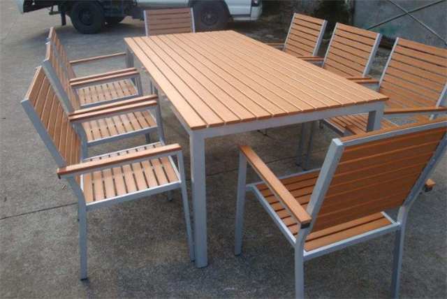 PS imitation wood outdoor table and chair