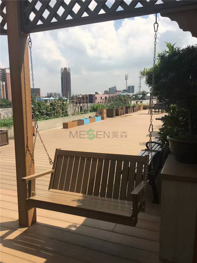 PS imitation wooden outdoor swing chair